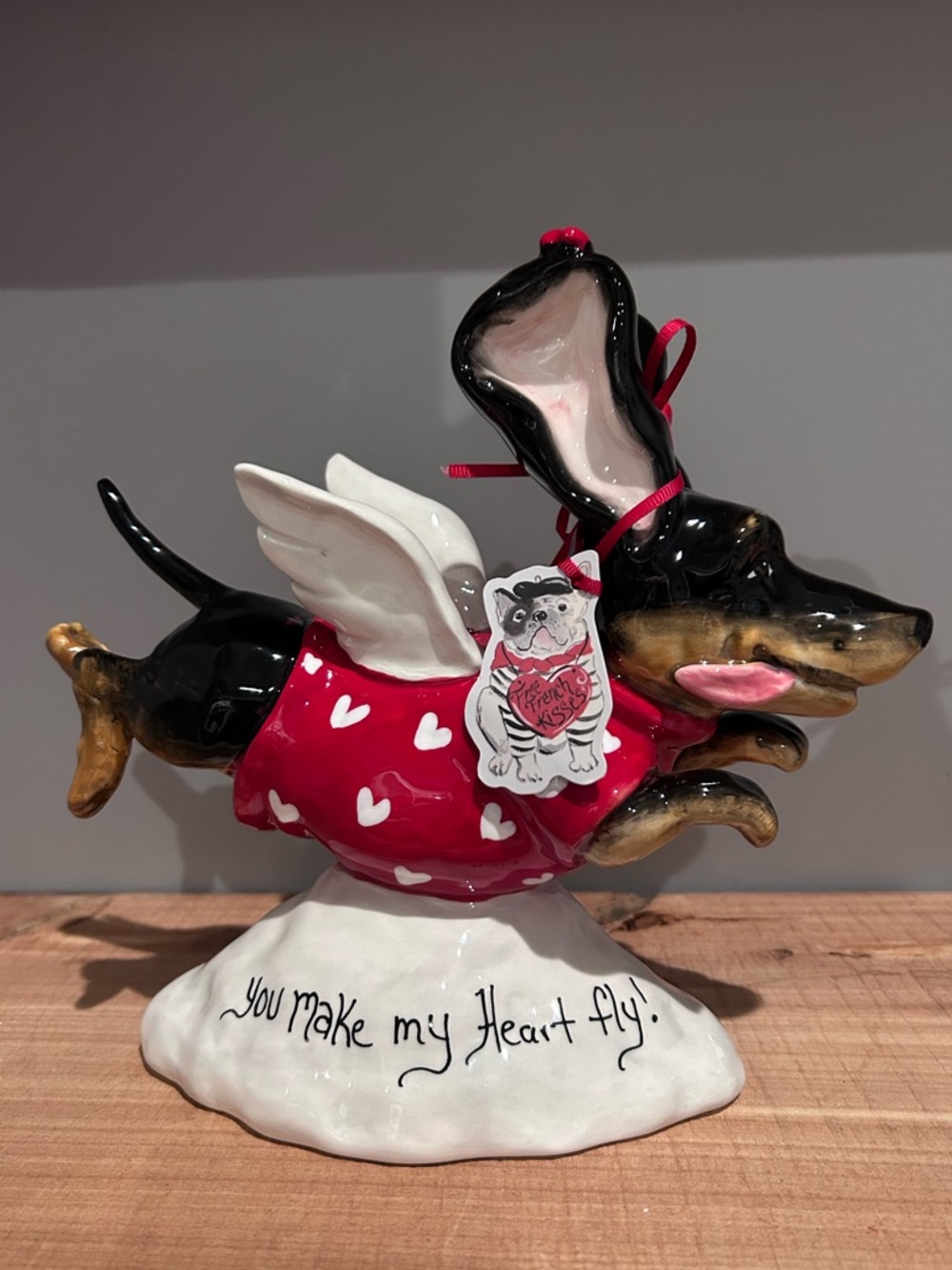 NWT Blue Sky Clayworks Valentines Dachshund Angel
